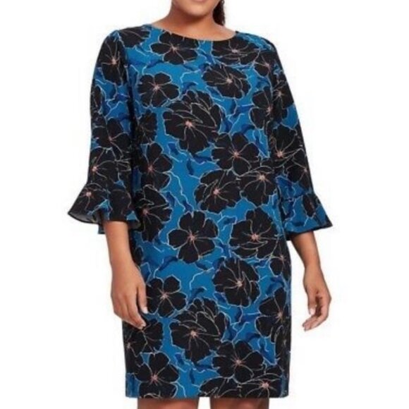 Nordstrom Cooper & Ella Matilda Mini Dress Blue Floral Size Large Ruffle Boho L - Picture 3 of 10